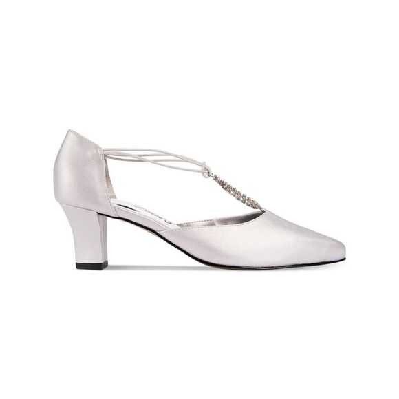 EASY STREET ALIVE AT 5 Womens Silver Moonlight Block Heel Slip On Heels 6.5 M - Picture 3 of 4